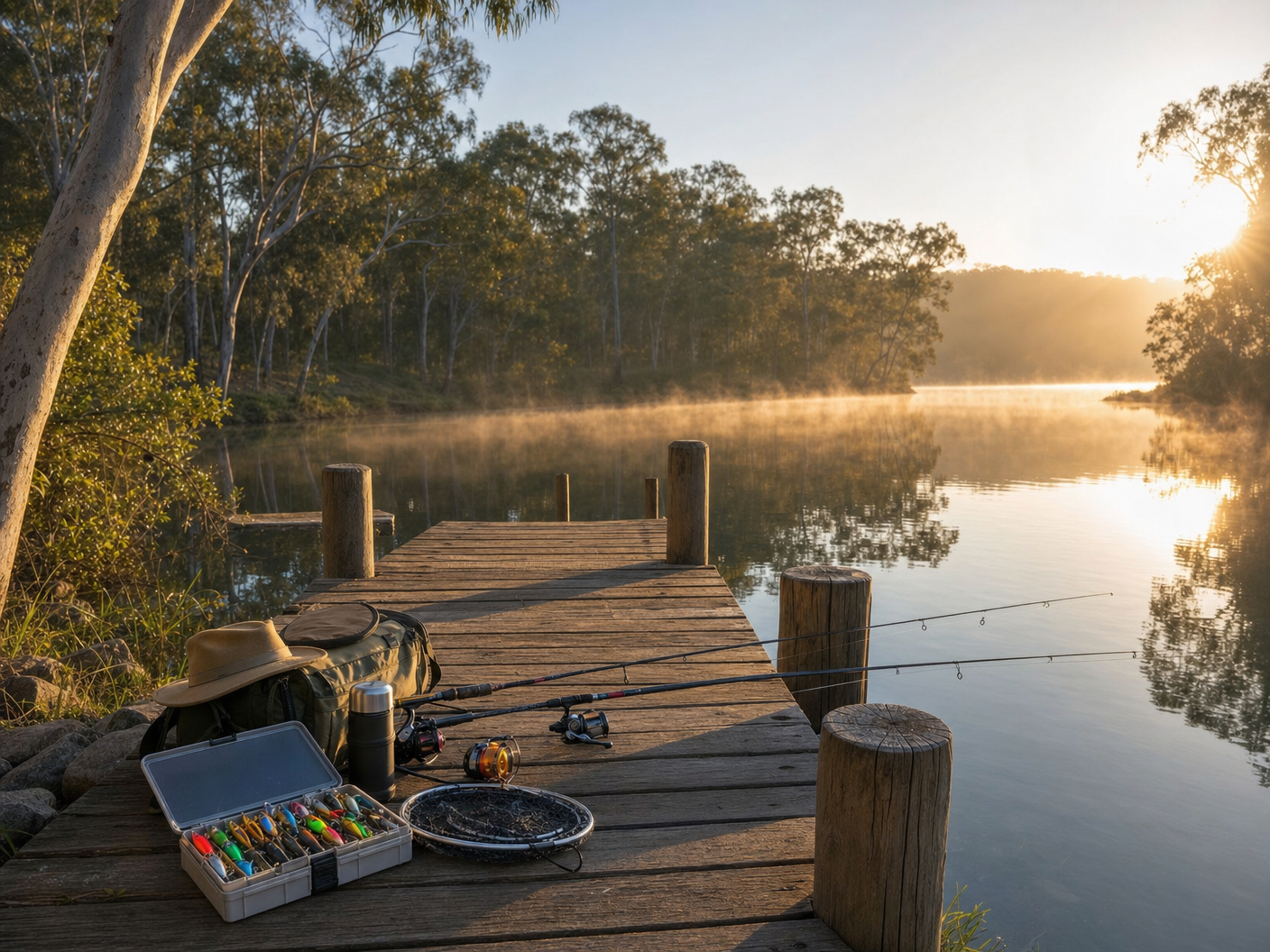 Australian fishing pier at sunrise — our inspiration